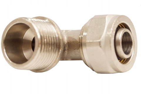 Kolanko mosiężne nyplowe skręcane do pex 20 x 3/4" GZ Kolanko mosiężne nyplowe skręcane do pex 20 x 3/4" GZ