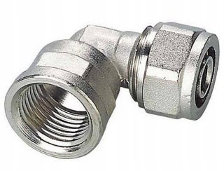 Kolanko mosiężne skręcane do pex 20 x 3/4" GW