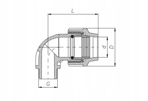 Kolano PE 25mm x 1" Gwint zewnętrzny Unidelta Kolano PE 25mm x 1" Gwint zewnętrzny Unidelta