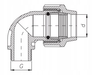 Kolano PE 25mm x 1/2" Gwint zewnętrzny Unidelta