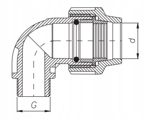 Kolano PE 25mm x 1/2" Gwint zewnętrzny Unidelta Kolano PE 25mm x 1/2" Gwint zewnętrzny Unidelta