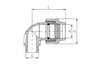 Kolano PE 32mm x 3/4" Gwint zewnętrzny Unidelta