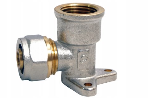 Kolano naścienne z wieszakiem/uszami skręcane do pex 20x1/2" GW Kolano naścienne z wieszakiem/uszami skręcane do pex 20x1/2" GW