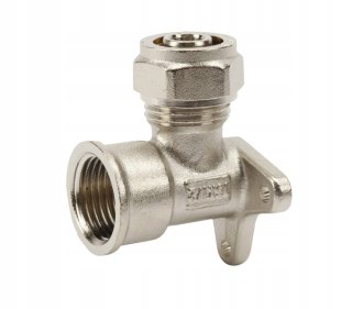 Kolano naścienne z wieszakiem/uszami skręcane do pex 20x1/2" GW