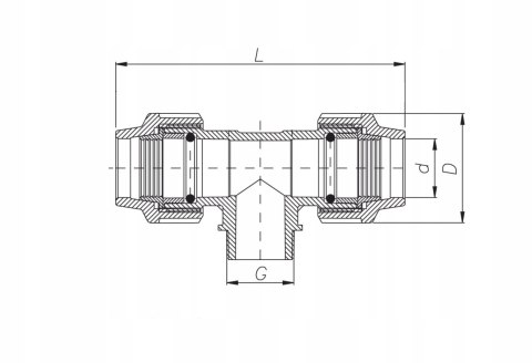 Trójnik PE 25mm x GZ 1/2" x 25mm Unidelta Trójnik PE 25mm x GZ 1/2" x 25mm Unidelta