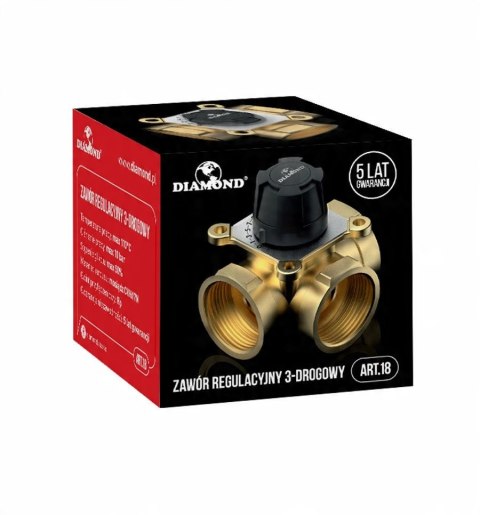 Zawór regulacyjny 3-drogowy 3/4" DN20 Zawór regulacyjny 3-drogowy 3/4" DN20