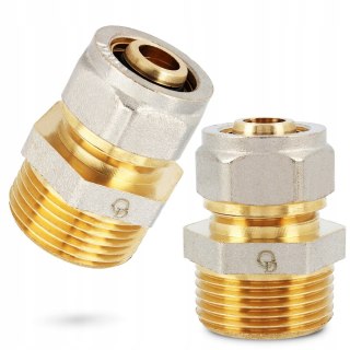 Złączka łącznik mosiądz skręcany do pex 16 x 3/4" GZ