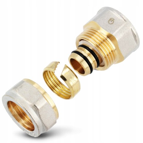 Złączka łącznik mufa mosiądz skręcany do pex 20 x 3/4" GW