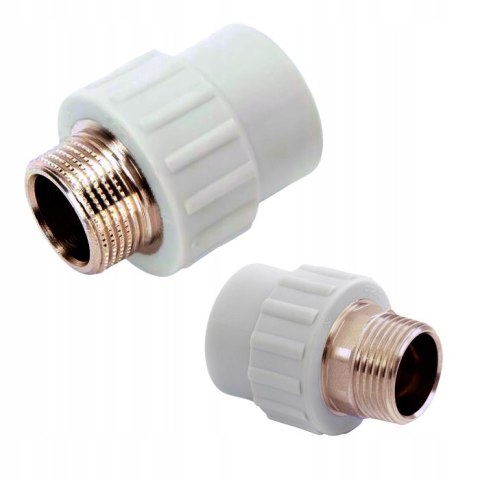 Złączka, mufa PP do zgrzewania 40mm/1 1/4" gwint zewnętrzny Złączka, mufa PP do zgrzewania 40mm/1 1/4" gwint zewnętrzny