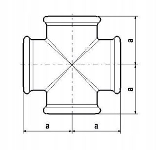 Czwórnik żeliwny ocynkowany Diamond 1/2" DN15