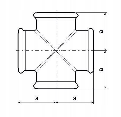 Czwórnik żeliwny ocynkowany Diamond 1/2" DN15 Czwórnik żeliwny ocynkowany Diamond 1/2" DN15