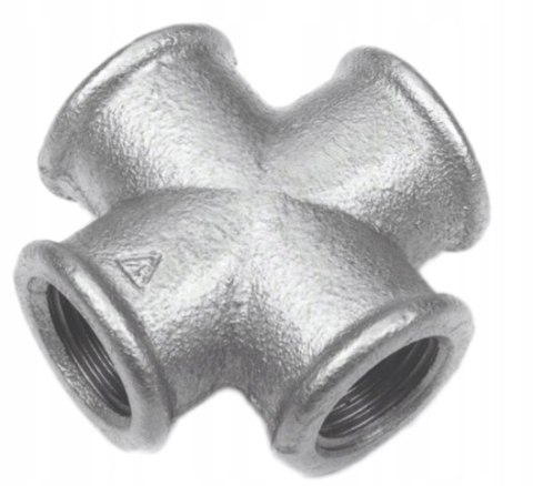 Czwórnik żeliwny ocynkowany Diamond 1/2" DN15 Czwórnik żeliwny ocynkowany Diamond 1/2" DN15
