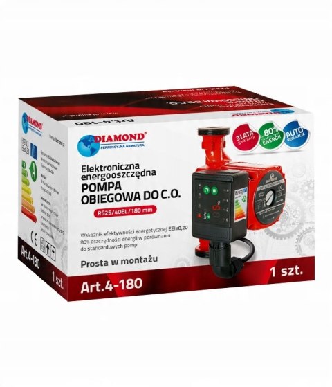 Elektroniczna pompa obiegowa DO C.O 25/40 Diamond 180mm (ART.4-180)