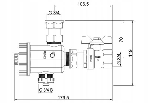 Filtr magnetyczny separator zanieczyszczeń - komplet 3/4" Diamond Filtr magnetyczny separator zanieczyszczeń - komplet 3/4" Diamond