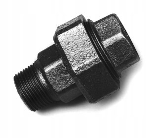 Holender nyplowy śrubunek dwuzłączka żeliwo czarne 1/2" DN15 WZ