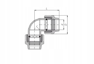 Kolanko PE Unidelta 32 mm 90st