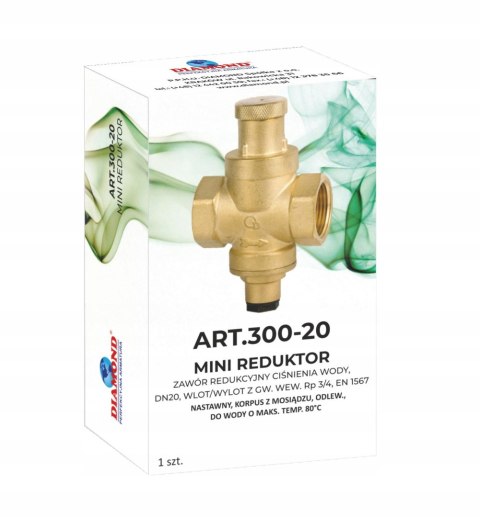 Mini-reduktor ciśnienia wody 1/2" DN15