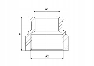 Mufa mosiężna redukcyjna 1/2" x 3/8" GW/GW