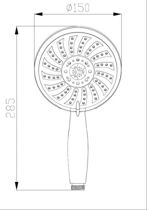 SŁUCHAWKA NATRYSKOWA EMMA 150 mm Z TWORZYWA MASAŻ 5-BIEGOWY CHROM SŁUCHAWKA NATRYSKOWA EMMA 150 mm Z TWORZYWA MASAŻ 5-BIEGOWY CHROM