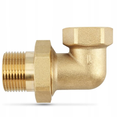 Śrubunek kątowy mosiądz z uszczelką , oring 3/4" DN20