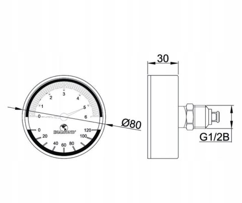 Termomanometr Diamond Typ420 gwint tylny 1/2"