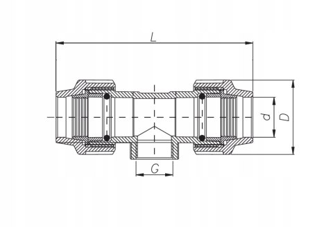 Trójnik PE 32mm x GW1 1/4" x 32mm Unidelta Trójnik PE 32mm x GW1 1/4" x 32mm Unidelta
