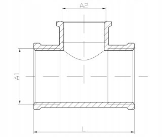 Trójnik redukcyjny mosiężny 1" x 1/2" x 1"