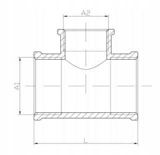Trójnik redukcyjny mosiężny 1 x 3/4 x 1 cal