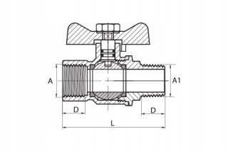 Zawór gazowy kulowy Diamond 3/4'' WZ motylek