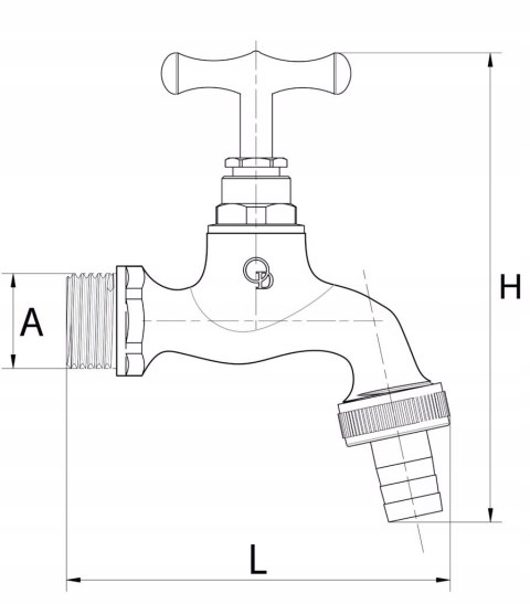 Zawór grzybkowy ze złączką do węża 1/2'' chrom Zawór grzybkowy ze złączką do węża 1/2'' chrom