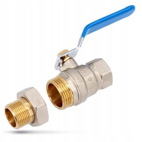 Zawór kulowy 3/4" śrubunek z rączką mocny DN20 Zawór kulowy 3/4" śrubunek z rączką mocny DN20