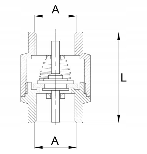 Zawór zwrotny z trzpieniem i grzybkiem mosiężnym 1 1/2" DN40
