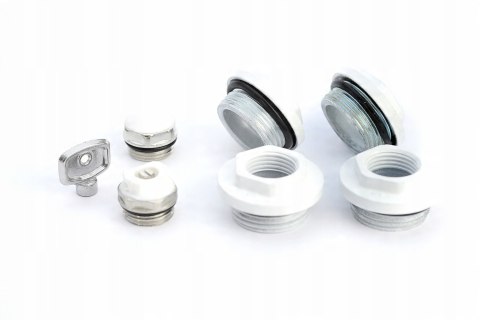 Zestaw korków biały do grzejników aluminiowych