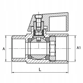 Zawór kulowy mini nyplowy 1/2" DN15 chrom
