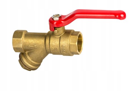 Zawór, kurek kulowy z filtrem skośnym 3/4" DN20 Zawór, kurek kulowy z filtrem skośnym 3/4" DN20